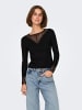 JACQUELINE de YONG Top Neckholder Spitzen-Details Langarm Regular Fit in Schwarz-2