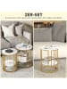 HOMCOM Couchtisch Set in Weiß 45L x 45B x 55H cm