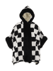 osha Damen Poncho in Schwarz Wollweiss