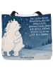 Mr. & Mrs. Panda Tasche Eisbär Umarmen Design mit Spruch in Weiß