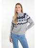 DreiMaster Damen Strickpullover in Grau Mehrfarbig