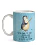 Mr. & Mrs. Panda Trinkbecher Pinguin Angler mit Spruch in Eisblau