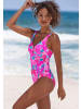 Sunseeker Badeanzug in pink-blau bedruckt