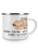 Mr. & Mrs. Panda Camping Emaille Tasse Henna-Abend Farbenliebe m... in Transparent