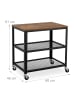relaxdays Rollwagen in Schwarz/ Braun - (B)60 x (H)61 x (T)40 cm