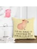 Mr. & Mrs. Panda Couchkissen Capybara Blume mit Spruch in Gelb Pastell