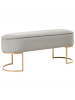 Beliani Bettbank MILRY in Grau/Gold - (W) 104 x (H) 40 x (L) 40 cm