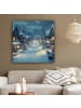 OnlyWow Leinwand Bilder Dunkelblau