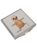 Mr. & Mrs. Panda Schminkspiegel Faultier Yoga ohne Spruch in Grau Pastell