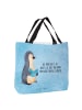 Mr. & Mrs. Panda Shopper Tasche Pinguin Buch mit Spruch in Eisblau