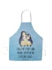 Mr. & Mrs. Panda Grillschürze Pinguin umarmen mit Spruch in Eisblau
