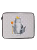 Mr. & Mrs. Panda Laptop Case Katze König ohne Spruch in Grau Pastell