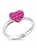 schmuck23 Ring 925 Silber Herz in Pink