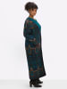 sheego Strickmantel in petrol-jade-gemustert