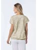 GOLDNER Shirt mit U-Boot-Ausschnitt in beige / gemustert
