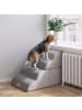 COSTWAY Hundetreppe 4 Stufen Abnehmbar in Grau