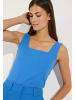 More & More figurbetontes Top, eckiger Ausschnitt in blue