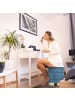relaxdays Samthocker in Petrol/ Gold - (H)43,5 x Ø 39 cm