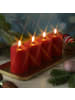 Deluxe Homeart 4er Set LED Kerzen MIA Echtwachs Deluxe 7,5x10cm mit Batterien Fernb. In rot