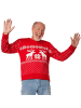tectake Festtagspullover, Winterlicher Strickpullover in Rot und Weiß