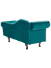 Beliani Chaiselongue LATTES in Grün/Dunkler Holzfarbton - (W) 192 x (H) 81 x (L) 59 cm