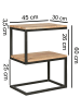 KADIMA DESIGN Beistelltisch AKOLA S-Form Massiv-Holz / Metall 45 x 60 x 30 cm in Akazie