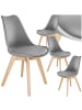 tectake Küchenstuhl Scandi-Design, gepolsterte Sitzfläche, 49 x 53 x 82 cm