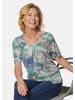 GOLDNER Kurzgröße:  Printshirt mit Blumen-Paisley-Muster in blau / grün / grau / gemustert