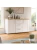 Inn.Furn Sideboard weiß Lärche, Eiche Artisan 129 cm, Kommode im Landhaus-Stil