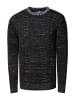 Rusty Neal Grobstrick mit Kontrastfarben Rundhals-Pullover in Schwarz