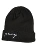 Mister Tee Mister Tee Unisex Pray Embroidery Beanie in black/white