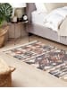 Beliani Geflochtener Teppich KALFA in Bunt/Beige/Braun - (W) 80 x (H) 0.6 x (L) 150 cm