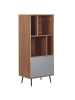 Beliani Bücherregal RICHMOND in Braun/Grau - (W) 60 x (H) 139 x (L) 40 cm