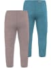 Normani Outdoor Sports 2er Pack Baby Merino Unterhose mit Füßen in Blau/Rosa