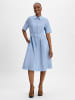 Ambiance Freizeitkleid mit Leinen-Anteil in blau - 0002