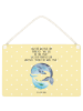 Mr. & Mrs. Panda Schild Walfisch Thunfisch mit Spruch in Gelb Pastell