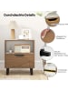 COSTWAY Nachttisch 2er Set 37 x 33 x 44 cm in Hellbraun