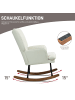 HOMCOM Schaukelstuhl mit Hocker-64L x 89B x 90H cm-Cremeweiß