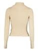 Hailys Dünner Feinstrick Pullover Half-Zip Stehkragen Sweater FLORA in Beige