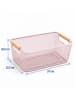 relaxdays Drahtkorb in Rosa - (B)37 x (H)16,5 x (T)22,5 cm