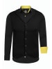 Rusty Neal Hemd mit Weste in Schwarz / Gelb
