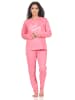 NORMANN Schlafanzug Pyjama langarm Tupfen Punkte - 88736 in rose