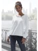 Vivance by Lascana V-Ausschnitt-Pullover in weiß-schwarz