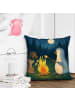 Mr. & Mrs. Panda kuschelkissen 40x40 Pinguin Lagerfeuer Design o... in Weiß