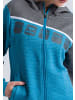 erima 5-C Trainingsjacke mit Kapuze in oriental blue melange/grau melange/weiss