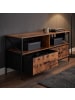 relaxdays TV Lowboard in Braun/ Schwarz - (B)120 x (H)50 x (T)40 cm