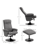 HOMCOM Relaxsessel mit Fußhocker-69L x 71B x 104H cm-Dunkelgrau