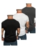 Amaci&Sons 3er-Pack T-Shirts 3. BELLEVUE in (Schwarz + Weiß + Anthrazit)