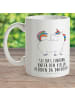 Mr. & Mrs. Panda Schulkind Tasse Einhorn Stolzieren mit Spruch in Weiß