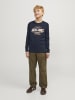 JACK & JONES Junior Langarmshirt JJELOGO TEE LS O-NECK JNR in navy blazer